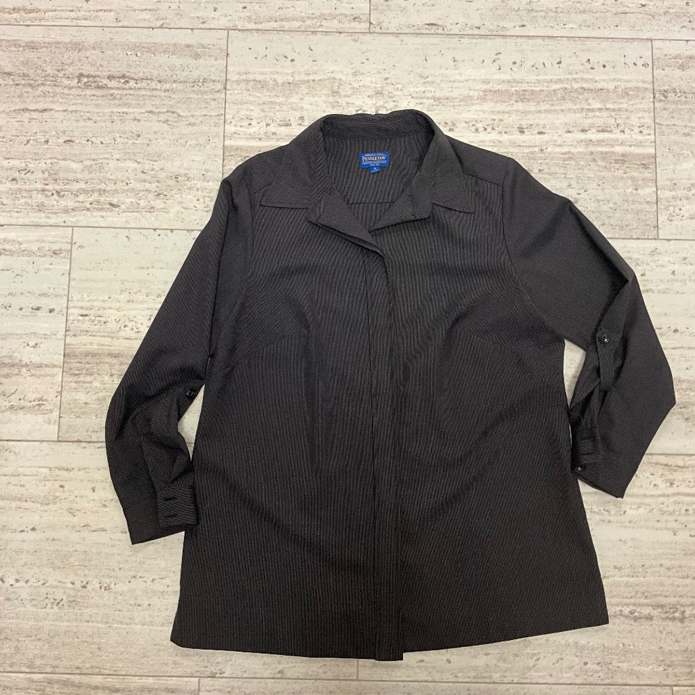 Pendleton women’s 1X 100% Wool Brown Dress Shirt